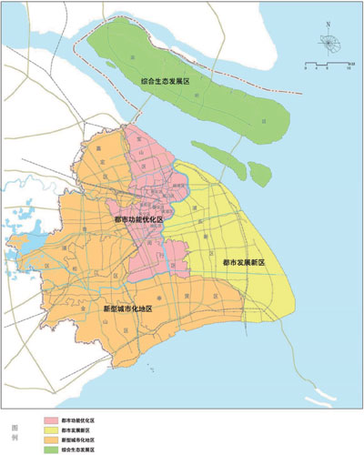 上海市主体功能区划分图 上海市主体功能区划分图