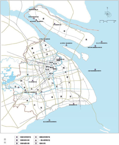 上海市禁止开发区域分布图 上海市禁止开发区域分布图